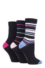 Load image into Gallery viewer, Ladies 3 Pair SOCKSHOP Patterned Plain and Striped Bamboo Socks