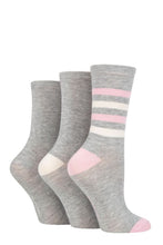 Load image into Gallery viewer, Ladies 3 Pair SOCKSHOP Patterned Plain and Striped Bamboo Socks