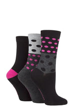 Load image into Gallery viewer, Ladies 3 Pair SOCKSHOP Patterned Plain and Striped Bamboo Socks