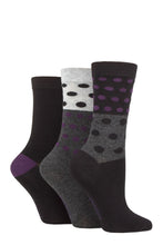 Load image into Gallery viewer, Ladies 3 Pair SOCKSHOP Patterned Plain and Striped Bamboo Socks