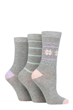 Load image into Gallery viewer, Ladies 3 Pair SOCKSHOP Lazy Panda Christmas Bamboo Socks