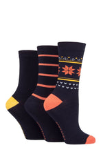 Load image into Gallery viewer, Ladies 3 Pair SOCKSHOP Lazy Panda Christmas Bamboo Socks