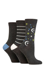 Load image into Gallery viewer, Ladies 3 Pair SOCKSHOP Patterned Plain and Striped Bamboo Socks