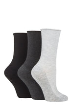 Load image into Gallery viewer, Ladies 3 Pair SOCKSHOP Patterned Plain and Striped Bamboo Socks