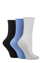Load image into Gallery viewer, Ladies 3 Pair SOCKSHOP Patterned Plain and Striped Bamboo Socks