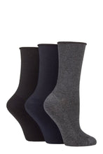 Load image into Gallery viewer, Ladies 3 Pair SOCKSHOP Patterned Plain and Striped Bamboo Socks
