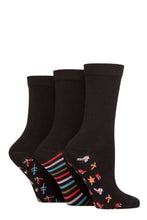 Load image into Gallery viewer, Ladies 3 Pair SOCKSHOP Patterned Plain and Striped Bamboo Socks