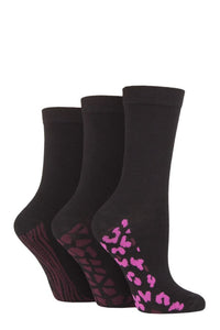 Ladies 3 Pair SOCKSHOP Patterned Plain and Striped Bamboo Socks