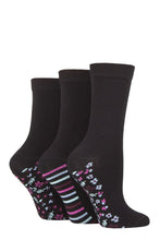 Load image into Gallery viewer, Ladies 3 Pair SOCKSHOP Patterned Plain and Striped Bamboo Socks