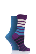 Load image into Gallery viewer, Ladies 2 Pair SockShop Patterned Bamboo Socks with Smooth Toe Seams