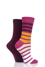 Load image into Gallery viewer, Ladies 2 Pair SockShop Patterned Bamboo Socks with Smooth Toe Seams