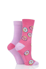 Load image into Gallery viewer, Ladies 2 Pair SockShop Patterned Bamboo Socks with Smooth Toe Seams