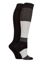 Load image into Gallery viewer, Ladies 2 Pair SOCKSHOP Plain and Patterned Bamboo Knee High Socks with Smooth Toe Seams