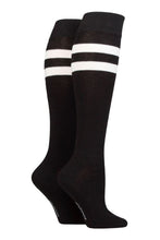 Load image into Gallery viewer, Ladies 2 Pair SOCKSHOP Plain and Patterned Bamboo Knee High Socks with Smooth Toe Seams