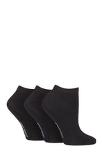 Load image into Gallery viewer, Ladies 3 Pair SOCKSHOP Striped, Plain, Ribbed and Mesh Bamboo Trainer Socks