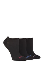 Load image into Gallery viewer, Ladies 3 Pair SOCKSHOP Striped, Plain, Ribbed and Mesh Bamboo Trainer Socks