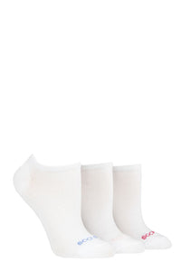 Ladies 3 Pair SOCKSHOP Striped, Plain, Ribbed and Mesh Bamboo Trainer Socks