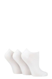Ladies 3 Pair SOCKSHOP Striped, Plain, Ribbed and Mesh Bamboo Trainer Socks