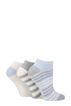 Load image into Gallery viewer, Ladies 3 Pair SOCKSHOP Striped, Plain, Ribbed and Mesh Bamboo Trainer Socks