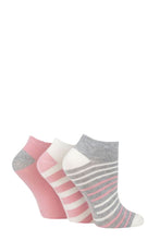 Load image into Gallery viewer, Ladies 3 Pair SOCKSHOP Striped, Plain, Ribbed and Mesh Bamboo Trainer Socks