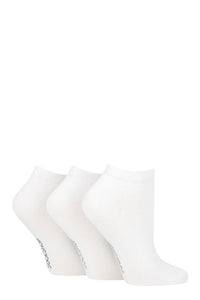 Ladies 3 Pair SOCKSHOP Striped, Plain, Ribbed and Mesh Bamboo Trainer Socks