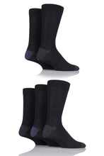 Load image into Gallery viewer, Mens 5 Pair SockShop Contrast Heel and Toe Bamboo Socks
