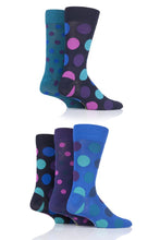 Load image into Gallery viewer, Mens 5 Pair SockShop Polka Dot Bamboo Socks
