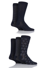 Load image into Gallery viewer, Mens 5 Pair SOCKSHOP Plain, Striped and Patterned Bamboo Socks