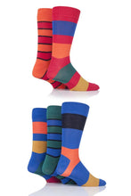 Load image into Gallery viewer, Mens 5 Pair SockShop Striped Bamboo Socks