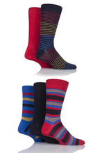 Load image into Gallery viewer, Mens 5 Pair SockShop Striped Bamboo Socks