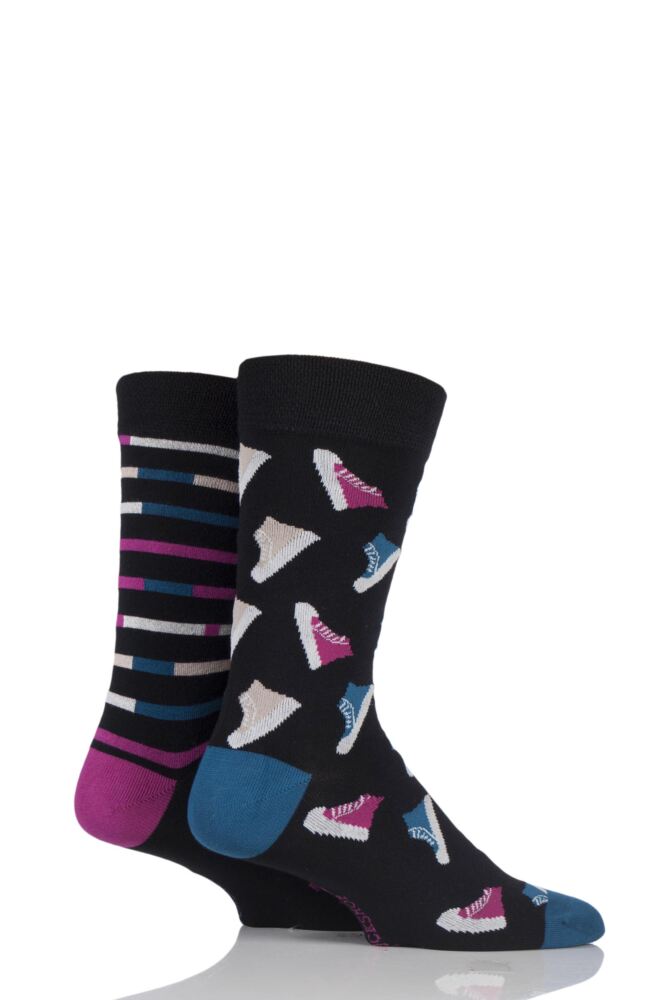 Mens 2 Pair SockShop Striped and Patterned Bamboo Socks sale sale