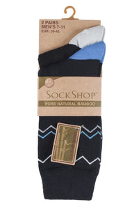 Mens 2 Pair SockShop Striped and Patterned Bamboo Socks sale sale