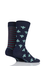 Load image into Gallery viewer, Mens 2 Pair SockShop Striped and Patterned Bamboo Socks