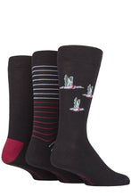 Load image into Gallery viewer, Men&#39;s 3 Pair SOCKSHOP Plain, Patterned, Striped and Heel &amp; Toe Bamboo Socks