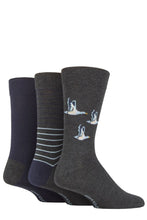 Load image into Gallery viewer, Men&#39;s 3 Pair SOCKSHOP Plain, Patterned, Striped and Heel &amp; Toe Bamboo Socks