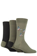 Load image into Gallery viewer, Men&#39;s 3 Pair SOCKSHOP Plain, Patterned, Striped and Heel &amp; Toe Bamboo Socks