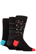 Load image into Gallery viewer, Men&#39;s 3 Pair SOCKSHOP Plain, Patterned, Striped and Heel &amp; Toe Bamboo Socks
