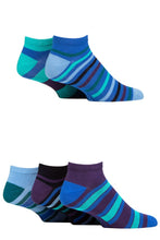 Load image into Gallery viewer, Mens 5 Pair SOCKSHOP Bamboo Striped and Plain Trainer Socks