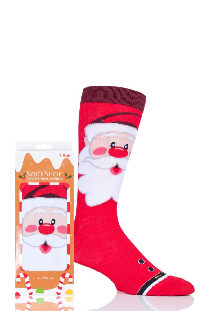 Mens and Ladies SockShop 1 Pair Lazy Panda Bamboo Santa Christmas Gift Boxed Socks