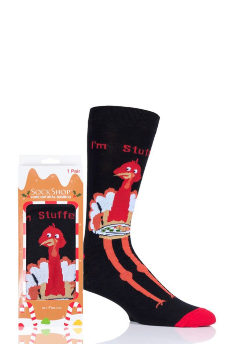Mens and Ladies SockShop 1 Pair Lazy Panda Bamboo Turkey Dinner Christmas Gift Boxed Socks
