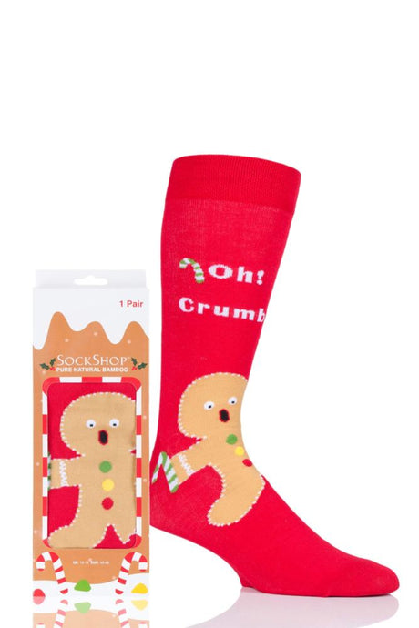 Mens and Ladies SockShop 1 Pair Lazy Panda Bamboo Gingerbread Man Christmas Gift Boxed Socks