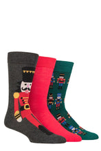 Load image into Gallery viewer, Mens 3 Pair SOCKSHOP Lazy Panda Christmas Bamboo Socks