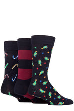 Load image into Gallery viewer, Mens 3 Pair SOCKSHOP Lazy Panda Christmas Bamboo Socks