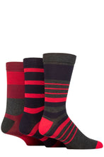 Load image into Gallery viewer, Mens 3 Pair SOCKSHOP Comfort Cuff Gentle Bamboo Striped Socks with Smooth Toe Seams