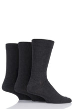 Load image into Gallery viewer, Mens 3 Pair SOCKSHOP Comfort Cuff Gentle Bamboo Striped Socks with Smooth Toe Seams