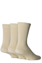 Load image into Gallery viewer, Mens 3 Pair SOCKSHOP Comfort Cuff Gentle Bamboo Striped Socks with Smooth Toe Seams