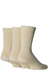 Mens 3 Pair SOCKSHOP Comfort Cuff Gentle Bamboo Striped Socks with Smooth Toe Seams