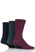 Load image into Gallery viewer, Mens 3 Pair SOCKSHOP Comfort Cuff Gentle Bamboo Striped Socks with Smooth Toe Seams