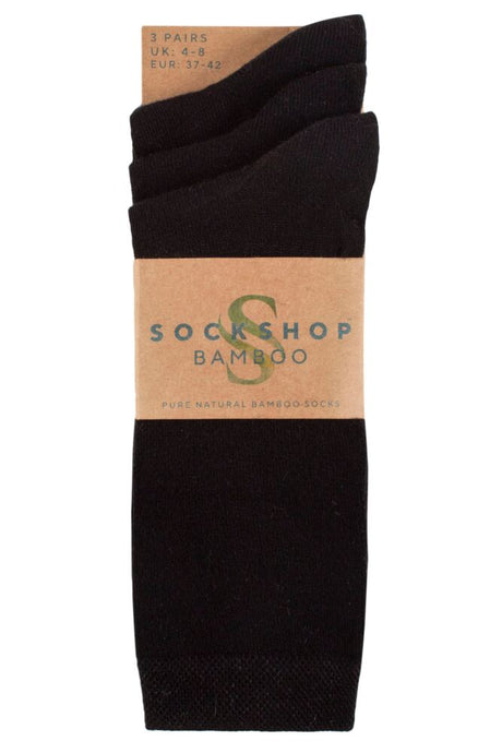 Ladies 3 Pair SOCKSHOP Cushioned Bamboo Boot Socks