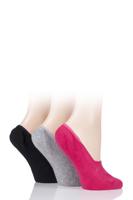 Ladies 3 Pair SOCKSHOP Bamboo Fine High Cut Liner